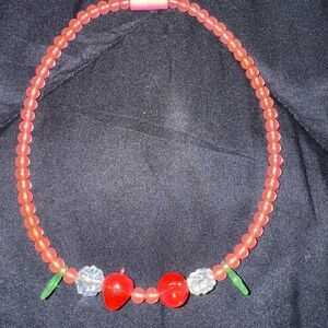 Beaded Necklace with Strawberries